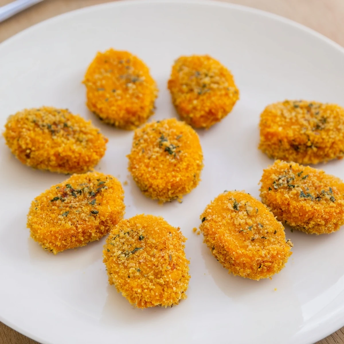 Crunchy Holiday Snack Pumpkin Nuggets served on a festive plate, perfect for sharing.  