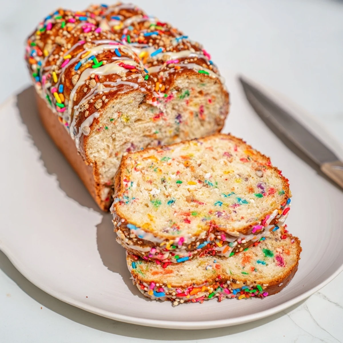 Decorative Birthday Cake Pretzel Loaf showcasing salt and sweet flavor fusion.  