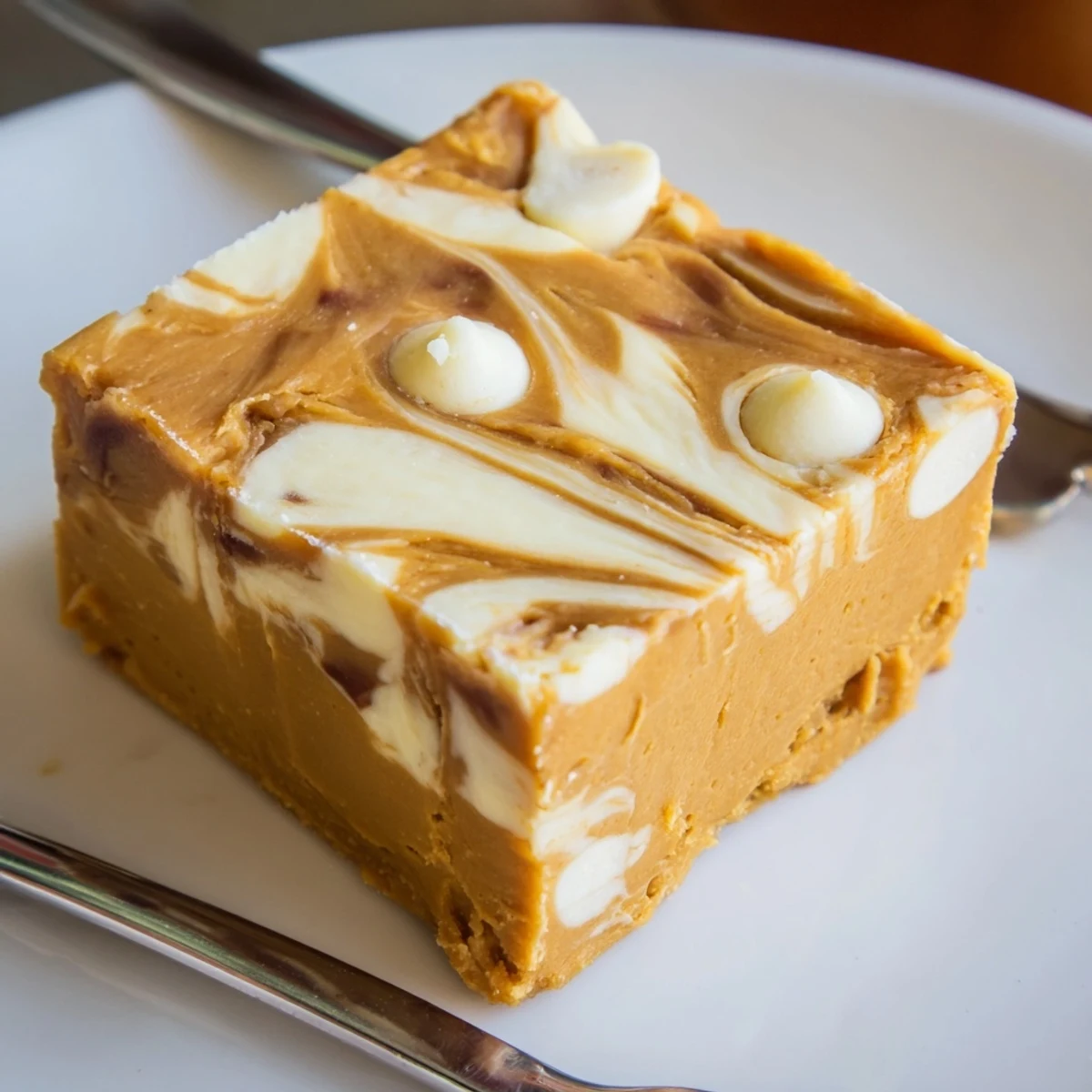 Creamy pumpkin caramel cheesecake fudge dazzles with autumn flavors in every bite.  