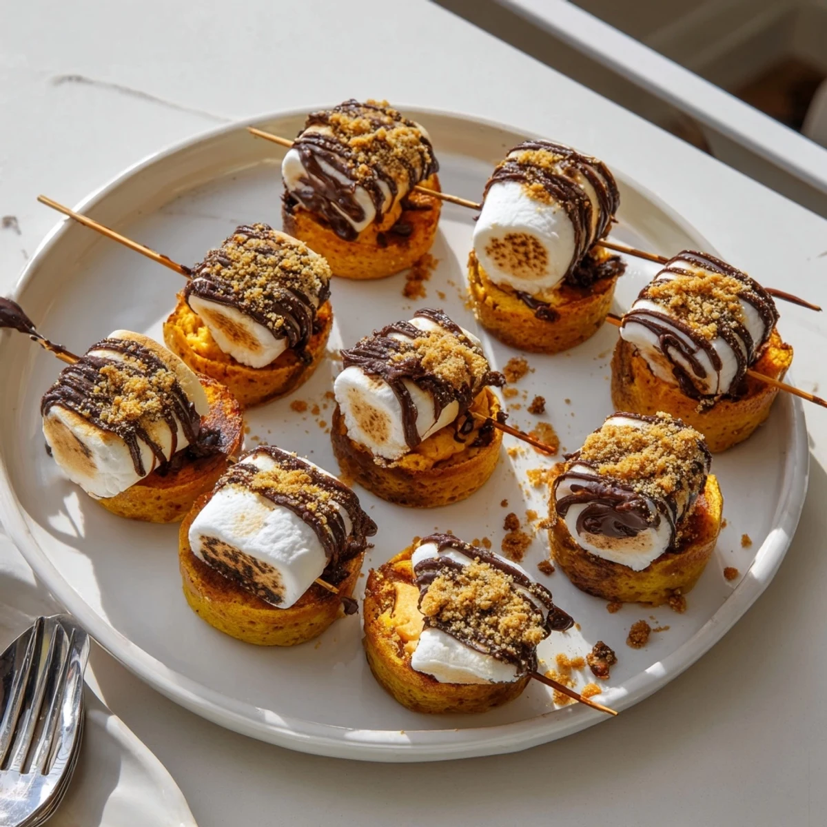 Smores Pumpkin Cheesecake Muffins