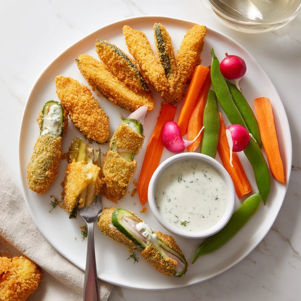 Vibrant, pickled vegetables and cheesy bites enhance the delicious Pickle Lovers Meal.  