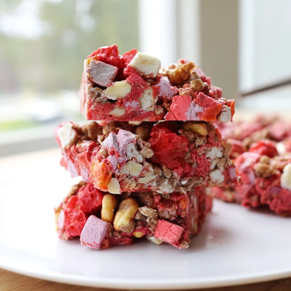 Delicious homemade gummies blend perfectly with oats in these DIY Snack Bars.  