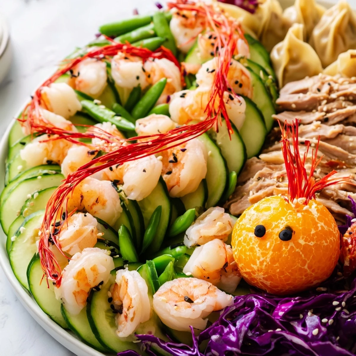 Delicious Mighty Dragon Lunar New Year Board served with sweet chili sauce, perfect for a festive occasion.