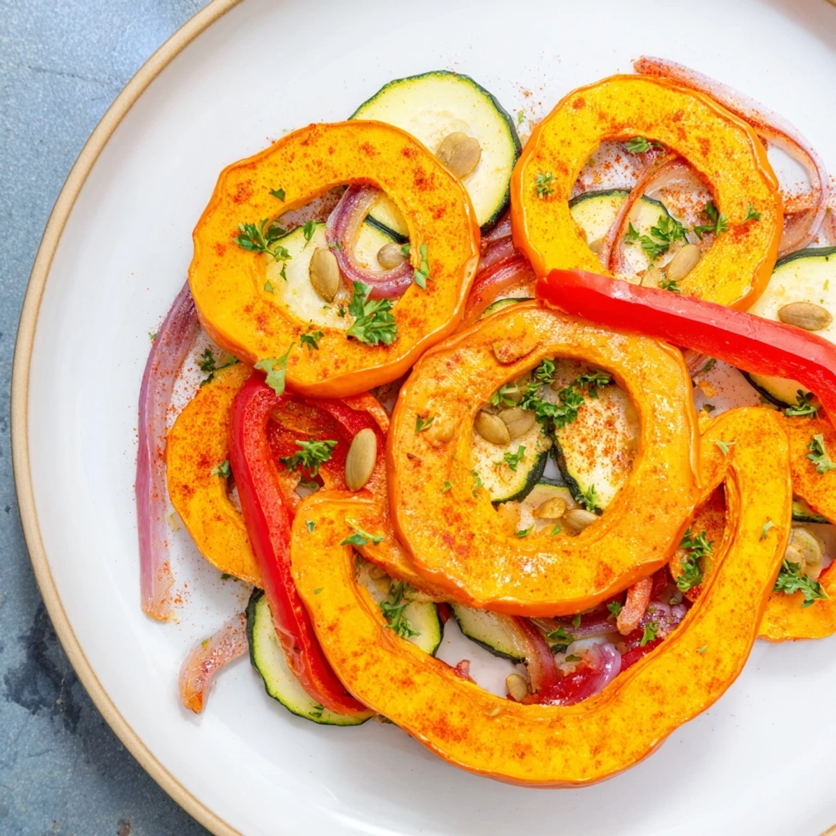 Roasted Pumpkin Lantern Halloween Plate, a vibrant vegetarian appetizer bursting with autumn flavors.