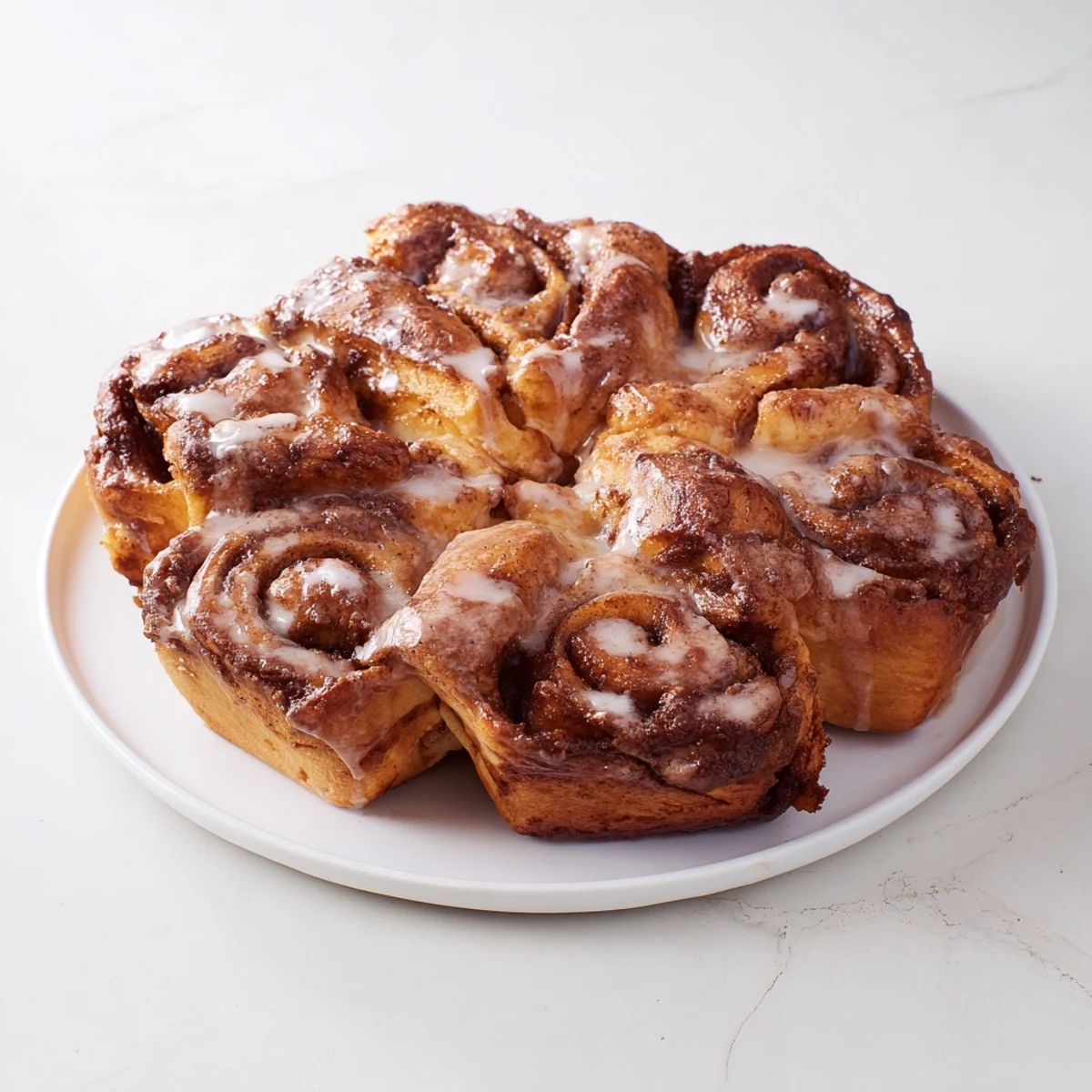 Fluffy Cinnamon Swirl Christmas Tree Bread with a glistening egg wash and sugary icing drizzle.