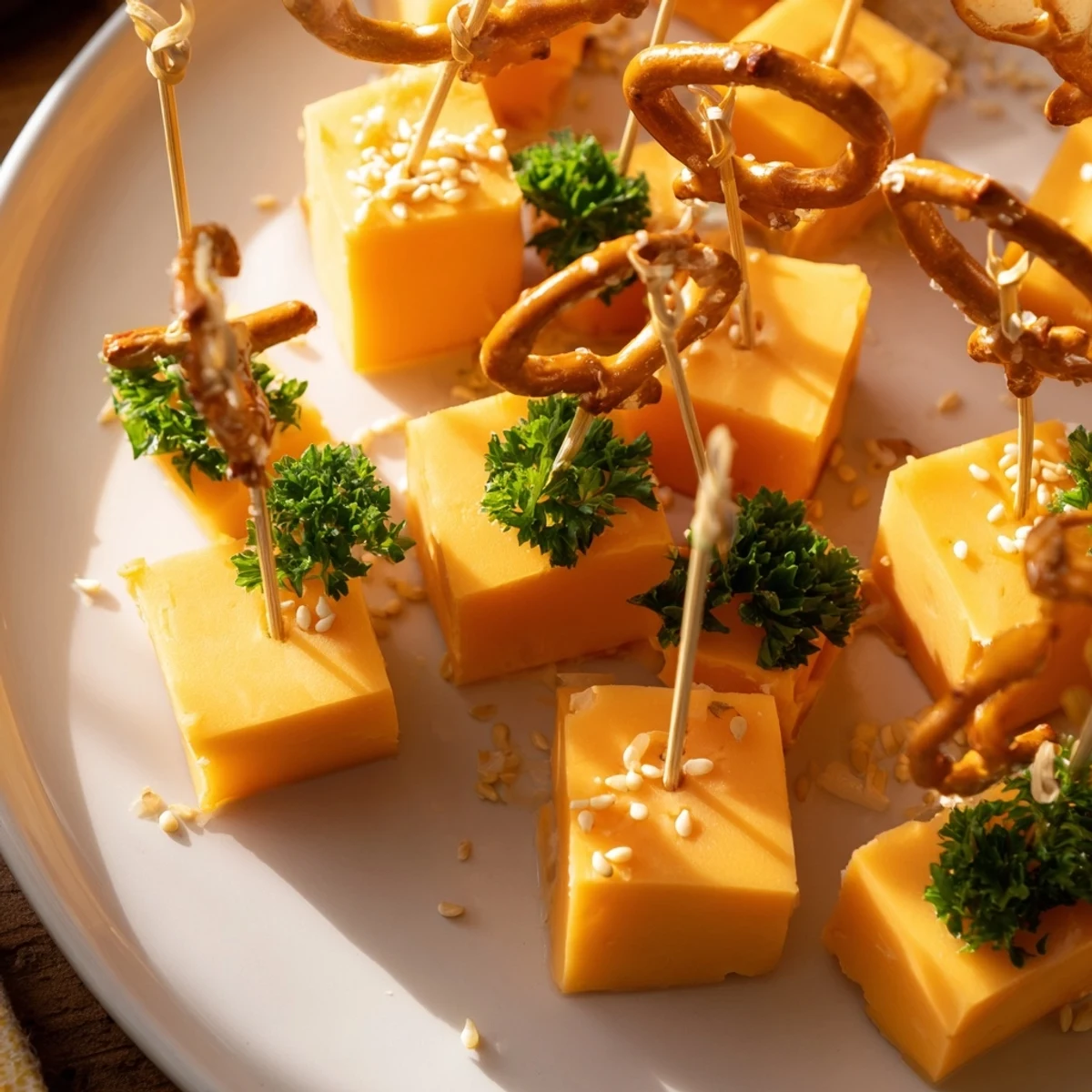 Cheddar Cubes Pretzel Sparklers