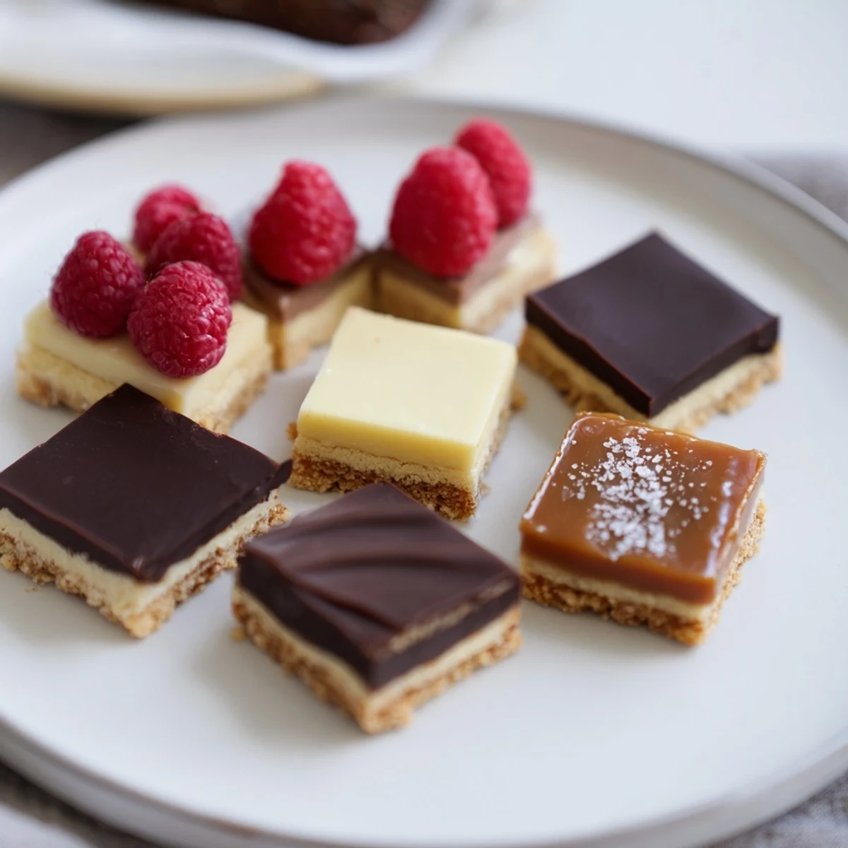 Imagine a checkerboard terrace dessert, a delightful mix of sweet, salty, and crunchy textures.