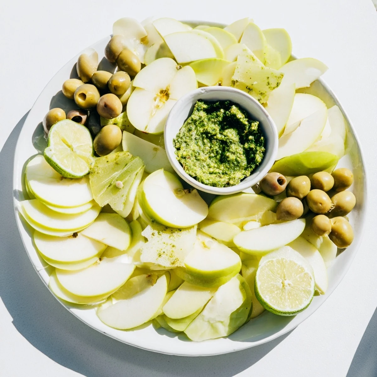 Enjoy The Emerald City board, featuring a striking array of green ingredients ready to serve.