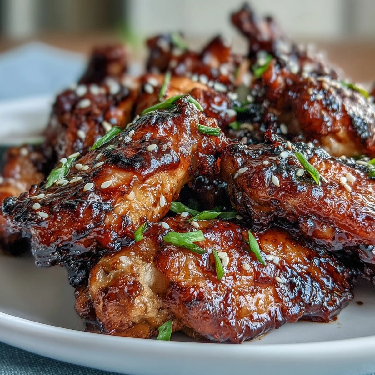 Close-up of Coca Cola Chicken Wings with glossy sauce dripping, served alongside fluffy steamed rice on a plate.