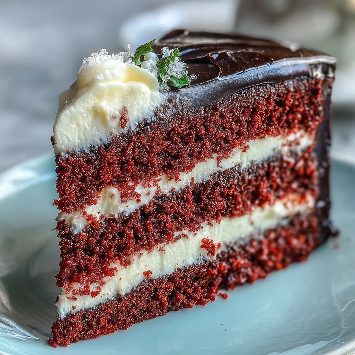 Slice of the Betty Boop Cake reveals tender red crumb and tangy cream cheese frosting, paired with a glass of milk for a classic American dessert experience.