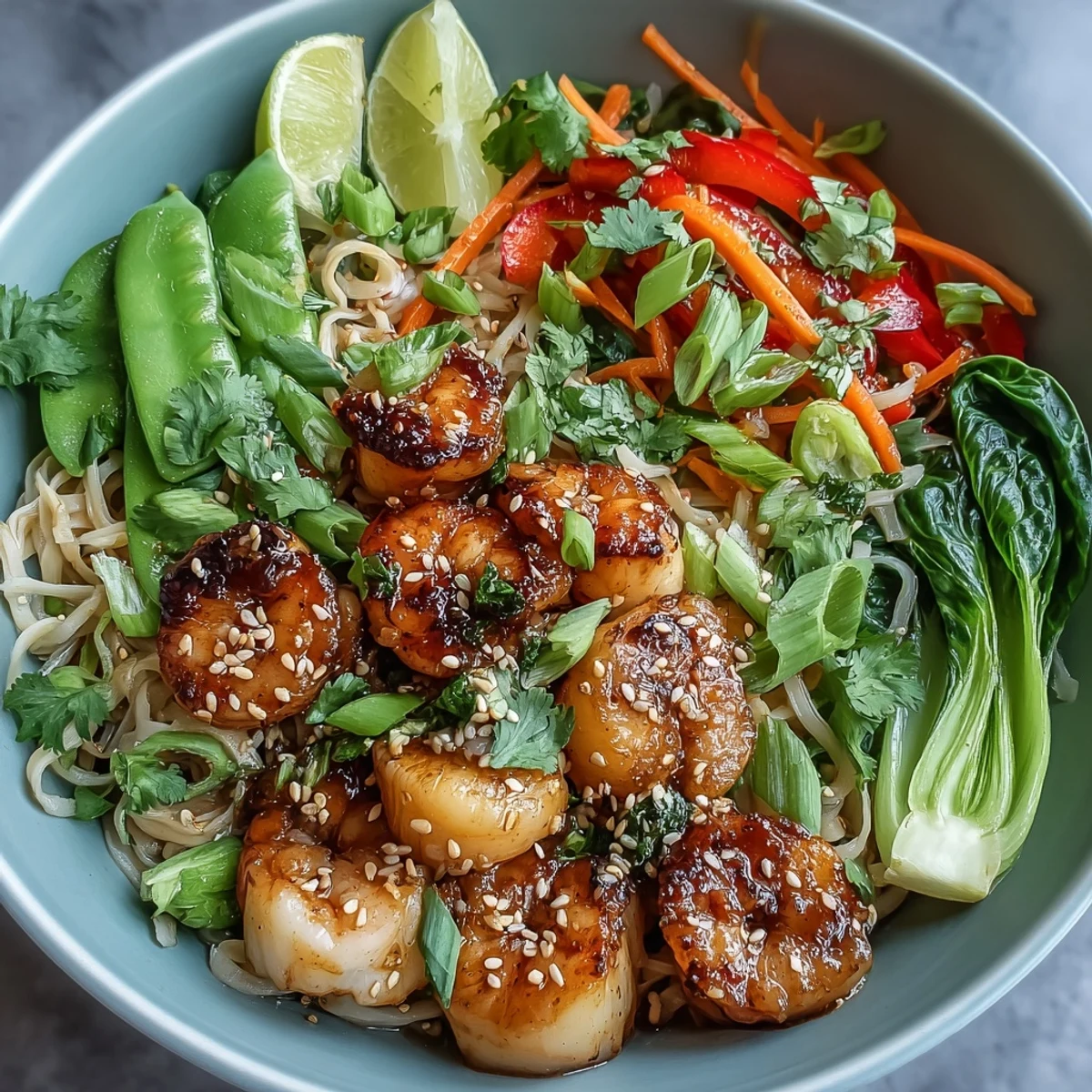 Asian Noodle Bowl with Shrimp