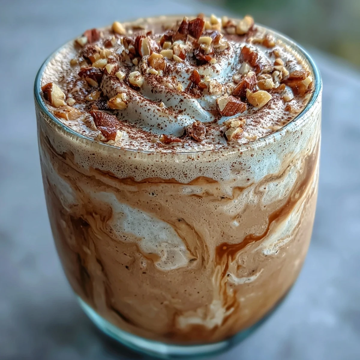 Perfectly blended Hojicha milkshake served with a straw, ideal with Japanese desserts.