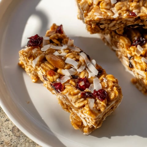 Golden brown Roasted Pumpkin Seed & Cranberry Granola Bars, perfect for a grab-and-go breakfast.