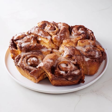 Fluffy Cinnamon Swirl Christmas Tree Bread with a glistening egg wash and sugary icing drizzle.