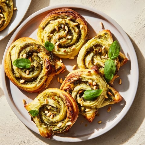 Golden, star-shaped pesto pinwheels, ready to serve, offer savory basil aroma and cheesy goodness.