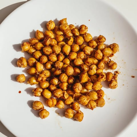 Golden-brown Crispy Chickpea Snack, perfectly seasoned and ready for a healthy, crunchy bite.