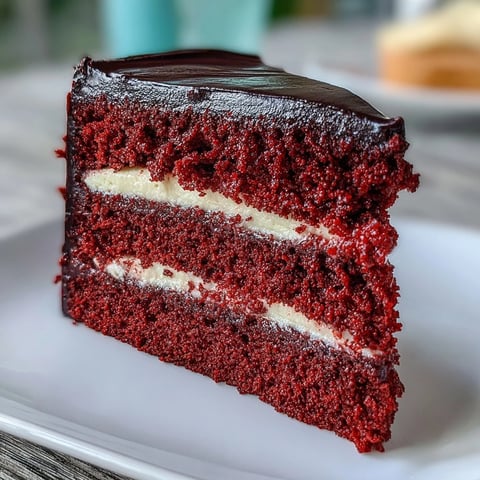 Bright red velvet cake layers stacked and frosted with creamy white frosting, decorated with a black fondant Betty Boop hair silhouette for a playful cartoon style.