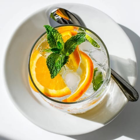 Homemade probiotic soda mocktail sparkling with citrus and fresh herbs for summer.  