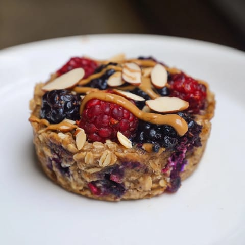 Baked Oatmeal Cups Winter Berries