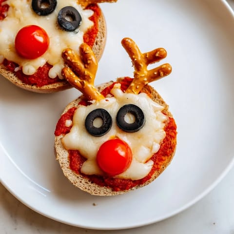 Reindeer Face Pizza Bagels