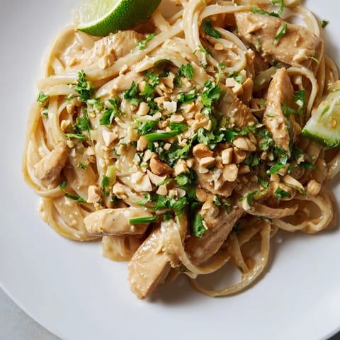 Thai peanut chicken pasta