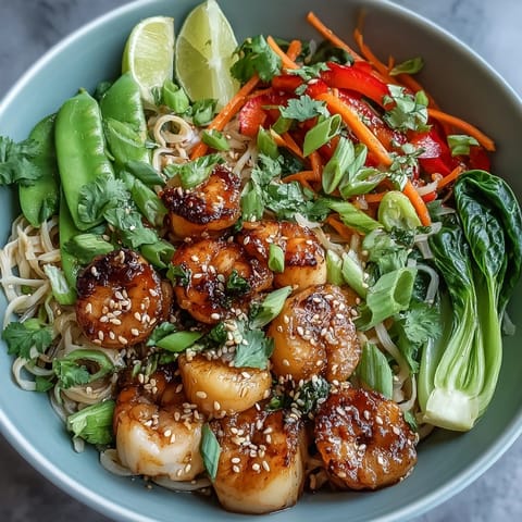 Asian Noodle Bowl with Shrimp