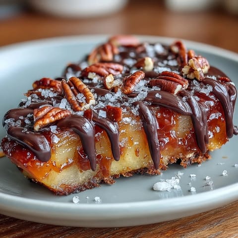 Caramel apple slices drizzled with rich chocolate, perfect for festive gatherings or a sweet family snack.  