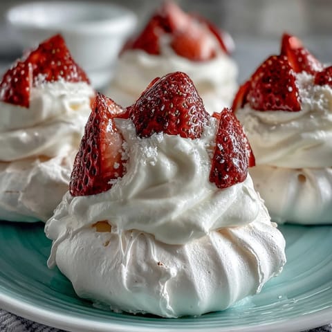 Mini Pavlovas Strawberries Cream