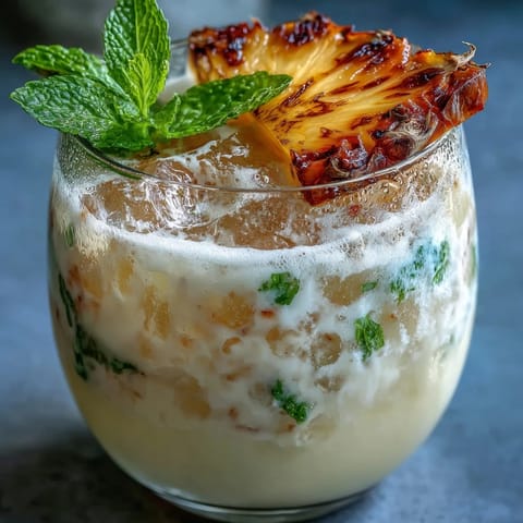 Sweet and tangy pineapple coconut agua fresca blended with fresh fruit, coconut water, and agave syrup for a cool, dairy-free summer drink.