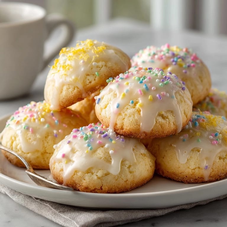 Homemade Italian Ricotta Christmas Cookies, showcasing their tender texture and sweet, lemony scent.