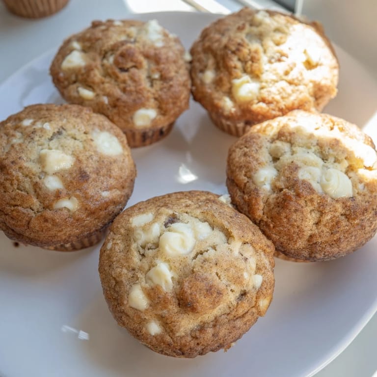 Fluffy Coffee White Chocolate Muffins, perfect for a cozy breakfast or afternoon snack.  