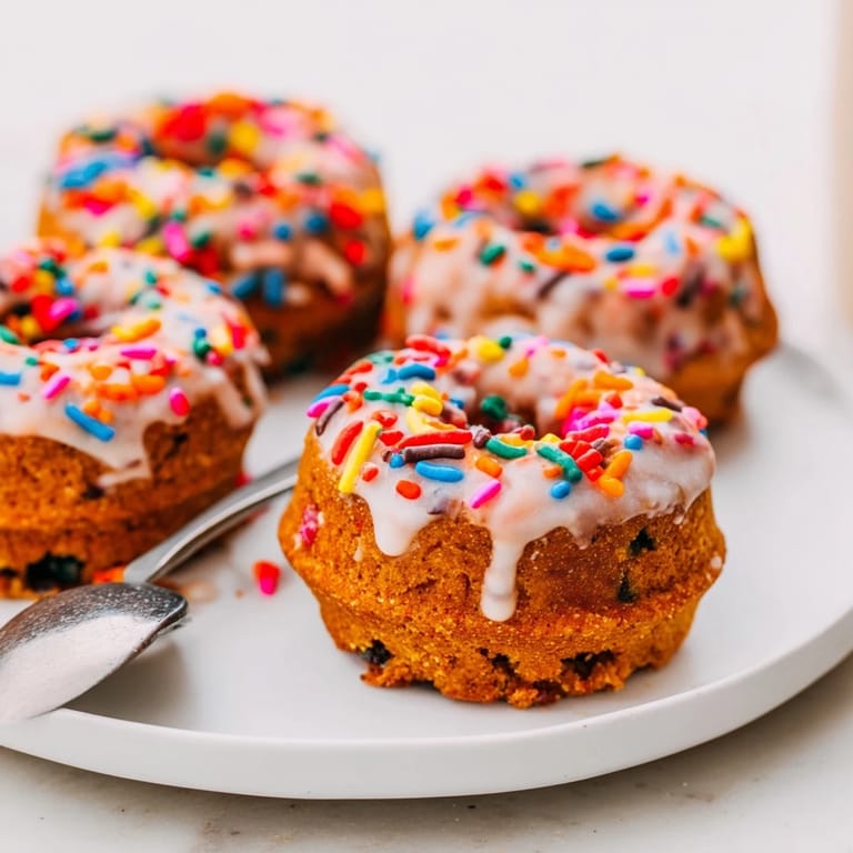 Deliciously spiced Funfetti Pumpkin Muffin Donuts perfect for festive breakfasts and snacks.  
