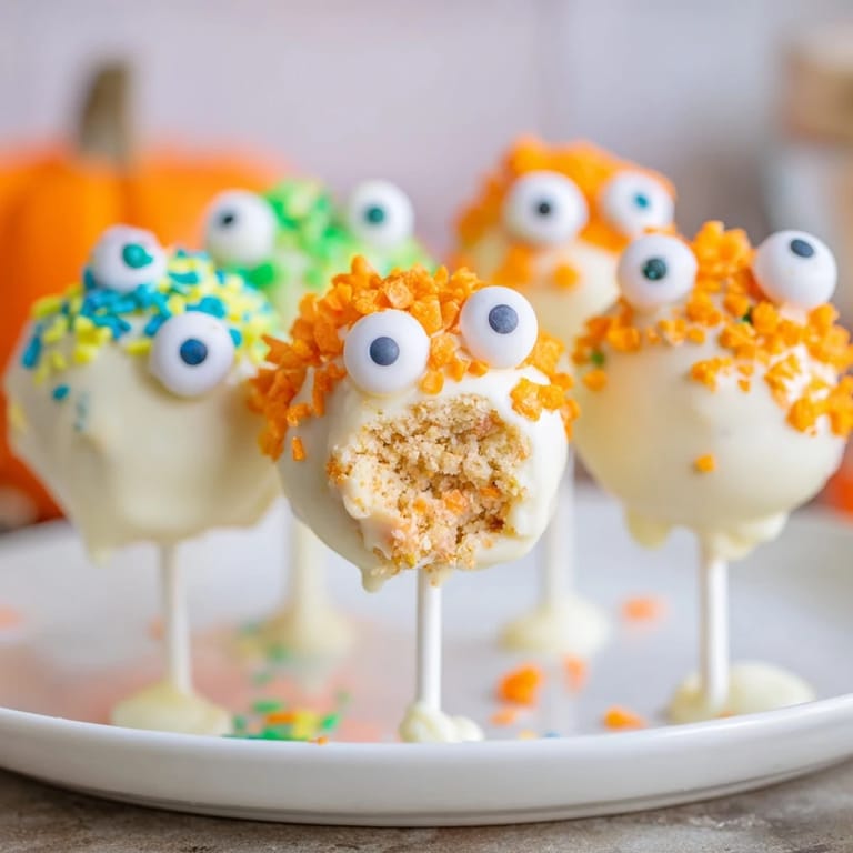 Deliciously sweet and spicy Flamin Hot Sweet Tea Monster Cake Pops for festive gatherings.  