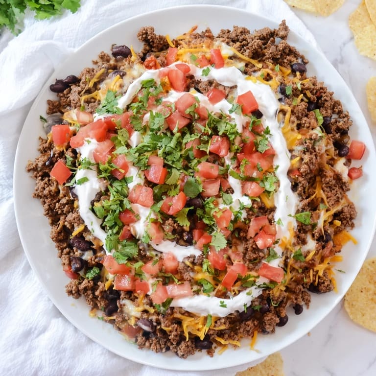 Scoopable, warm Slow Cooker Cream Cheese Taco Dip, perfect for game day or a casual get-together.
