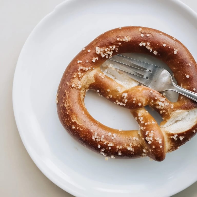 A close-up of beautifully baked Bretzels Anneau de Fête rings, the perfect party food, still warm.