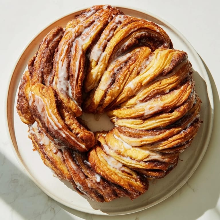 Golden-brown Cinnamon Swirl Christmas Tree Bread, showcasing soft layers and a comforting aroma.