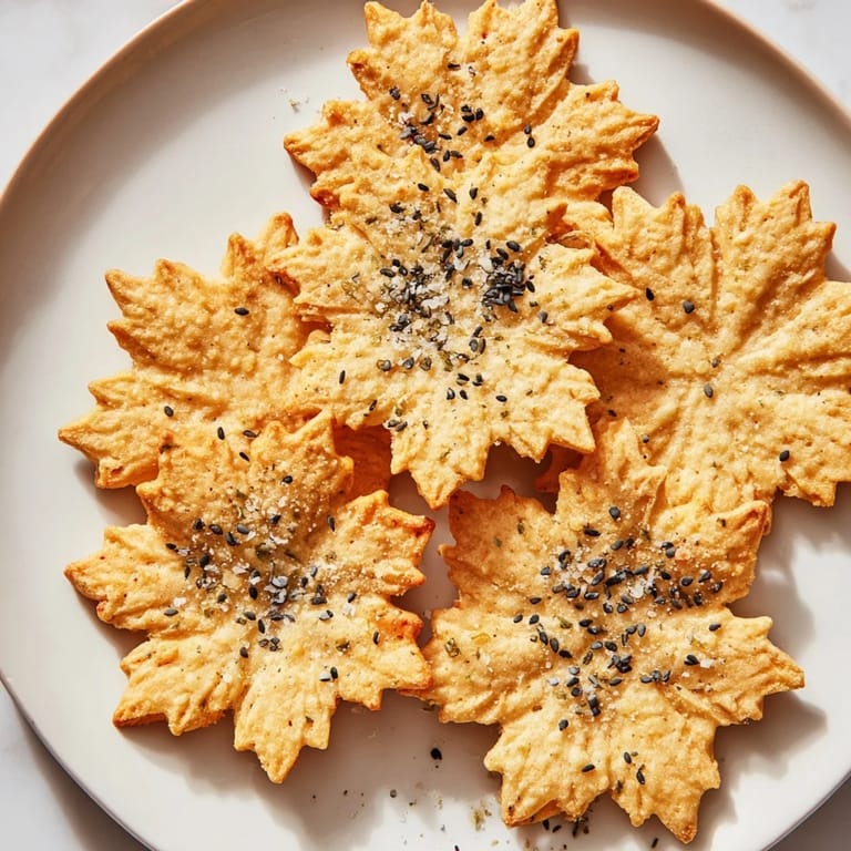 Crispy gourmet crackers, snowflake cutouts topped with sea salt, offering a delicious, savory appetizer.