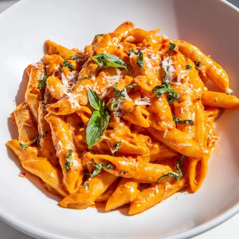 Enjoy this simple 15-Minute Creamy Red Pepper Pasta: a quick, flavorful dish with roasted red peppers.
