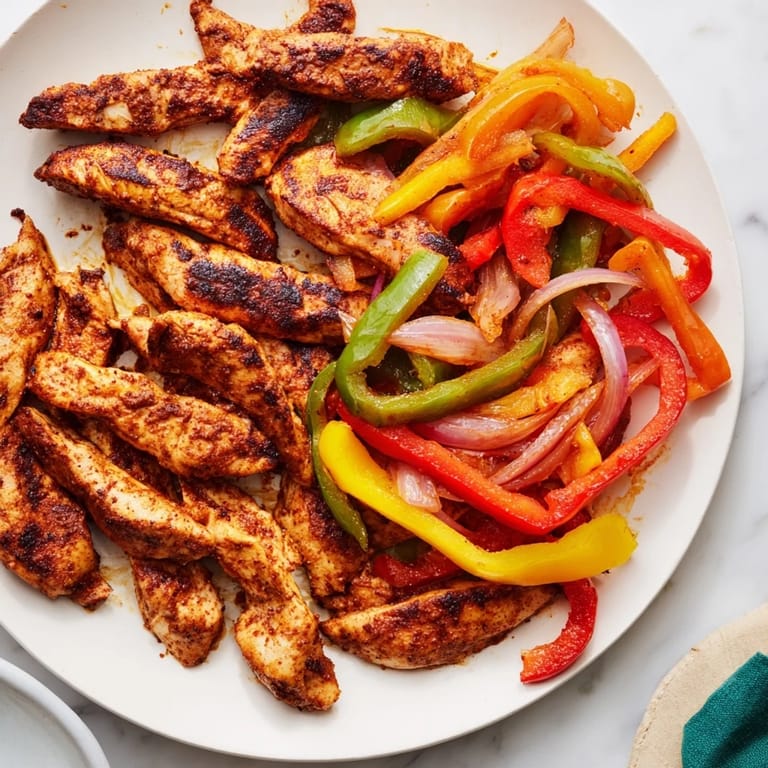 Flavorful Sheet-Pan Chicken Fajitas, piled high with colorful vegetables and juicy chicken strips.
