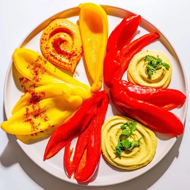 Close-up of a Spicy Chili Pepper Fiesta: colorful peppers and dips create a flavorful party.