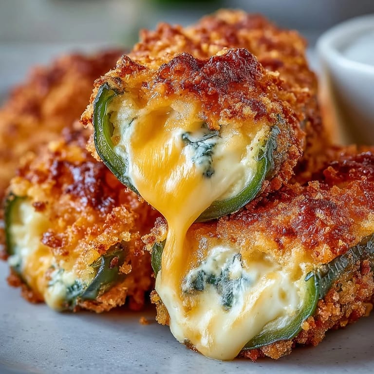 Freshly cooked Air Fryer Jalapeño Poppers served on a plate with a side of cool ranch dip.