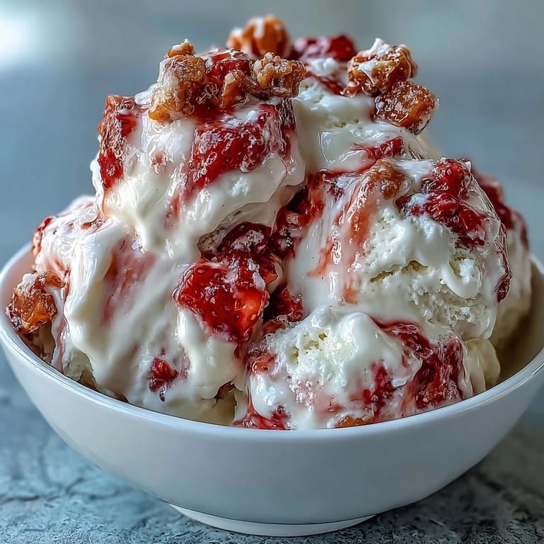 Homemade Strawberry & Banana Yoghurt Clusters with a sweet honey drizzle.