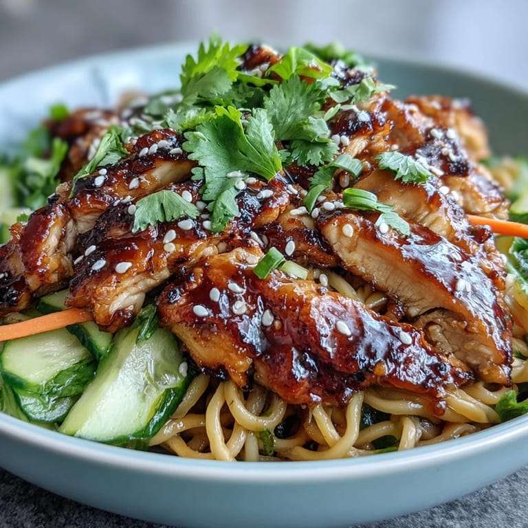 Stir-fried chicken and crisp veggies are tossed with rice noodles for a quick and easy Asian Chicken Noodle Bowl.
