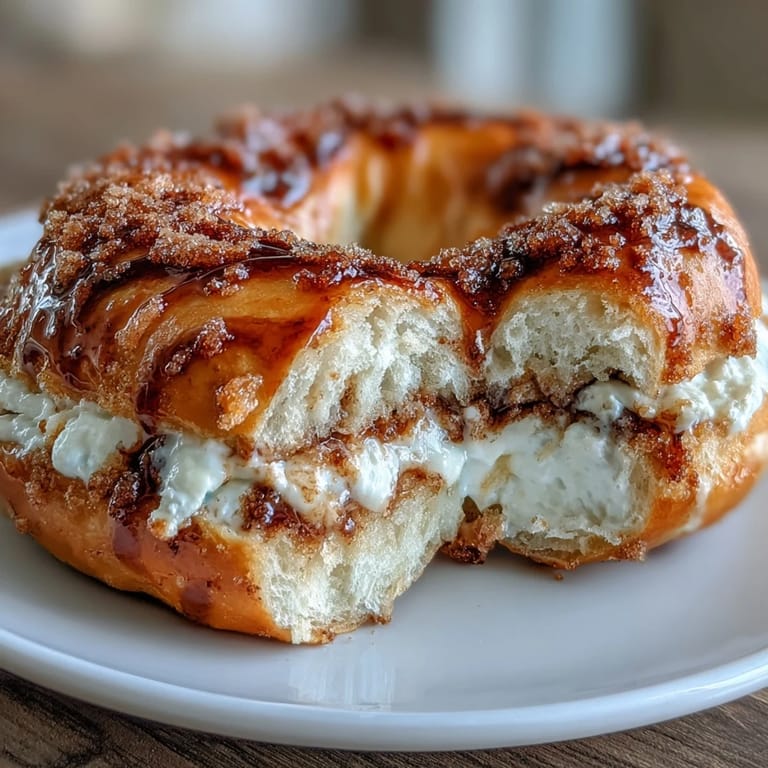 Warm homemade cinnamon swirl bagels made with Greek yogurt, soft and pillowy, topped with a sweet cinnamon sugar crust.