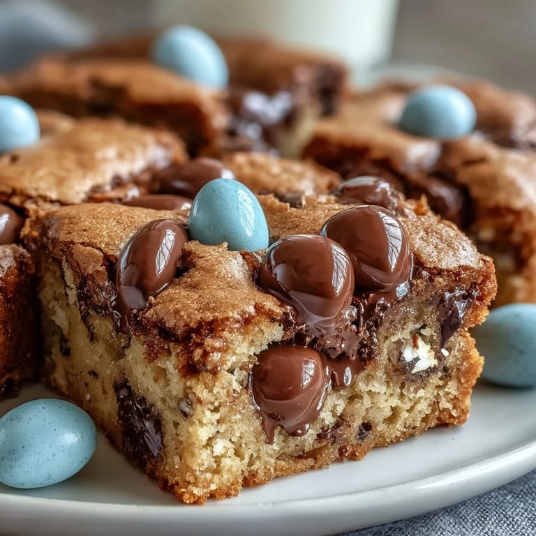 3. Chewy peanut butter Easter Egg Cookie Bars topped with vibrant candies, perfect for sharing at holiday celebrations.