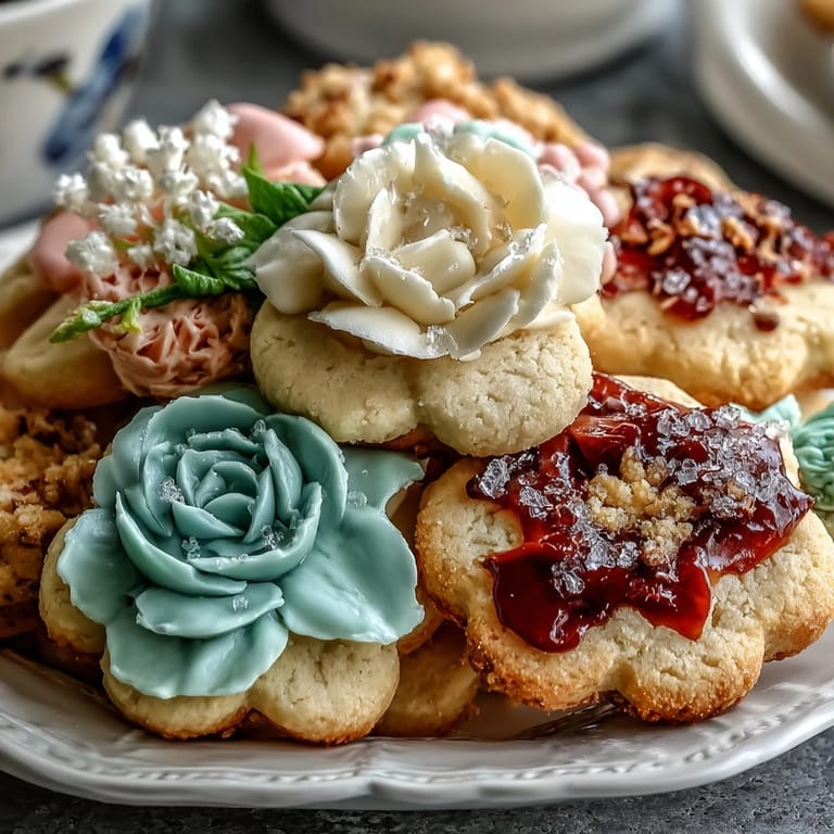 Soft, buttery flower-shaped shortbread cookies adorned with bright royal icing—perfect for seasonal dessert tables.