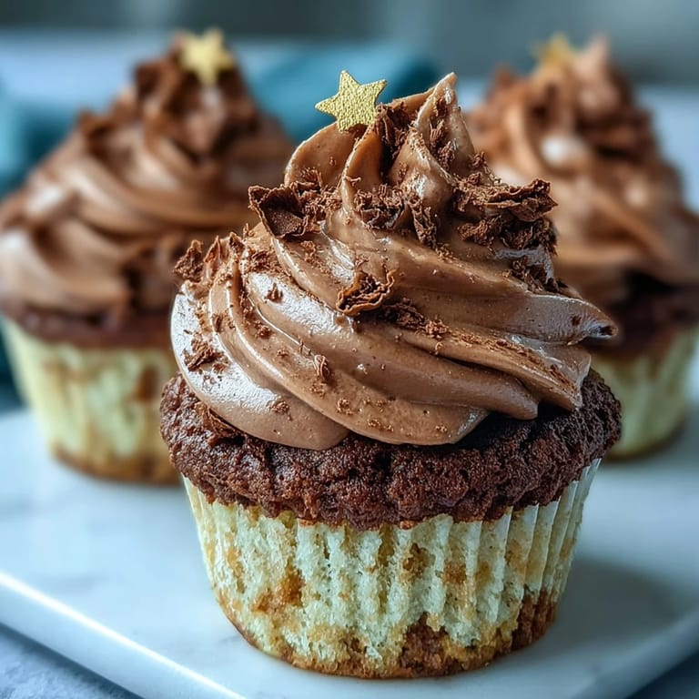 Velvety vanilla Taurus Birthday Cupcakes topped with beautifully swirled terracotta frosting.