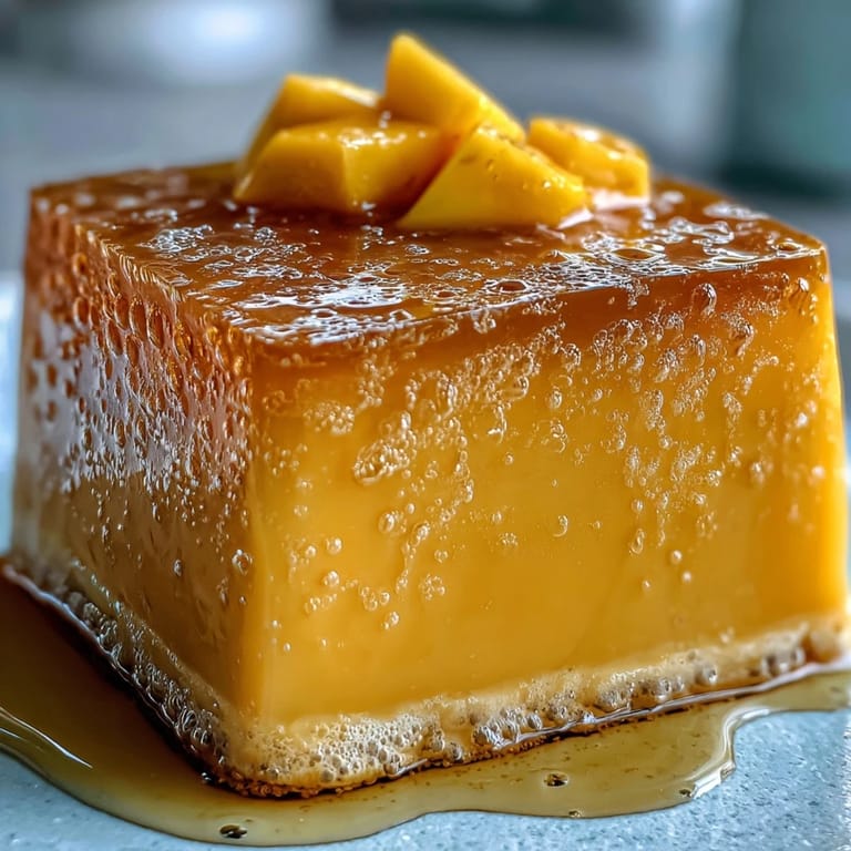 Close-up of vibrant Mango Agar-Agar Jelly Cubes ready for a tropical dessert.