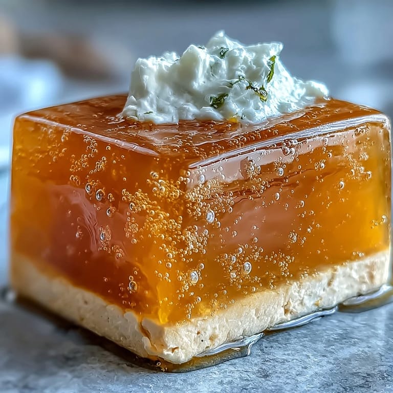 Silky Mango Agar-Agar Jelly Cubes shimmering next to fresh coconut milk.