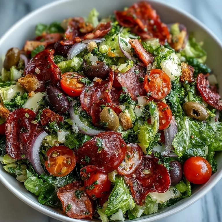 Fresh Italian Sub Crunch Bowls, showing off delightful layers of classic flavors.